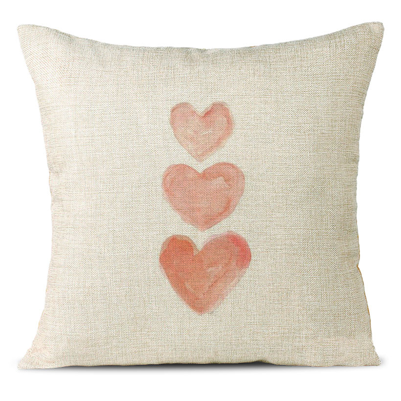 Love Heart Linen Pillowcase