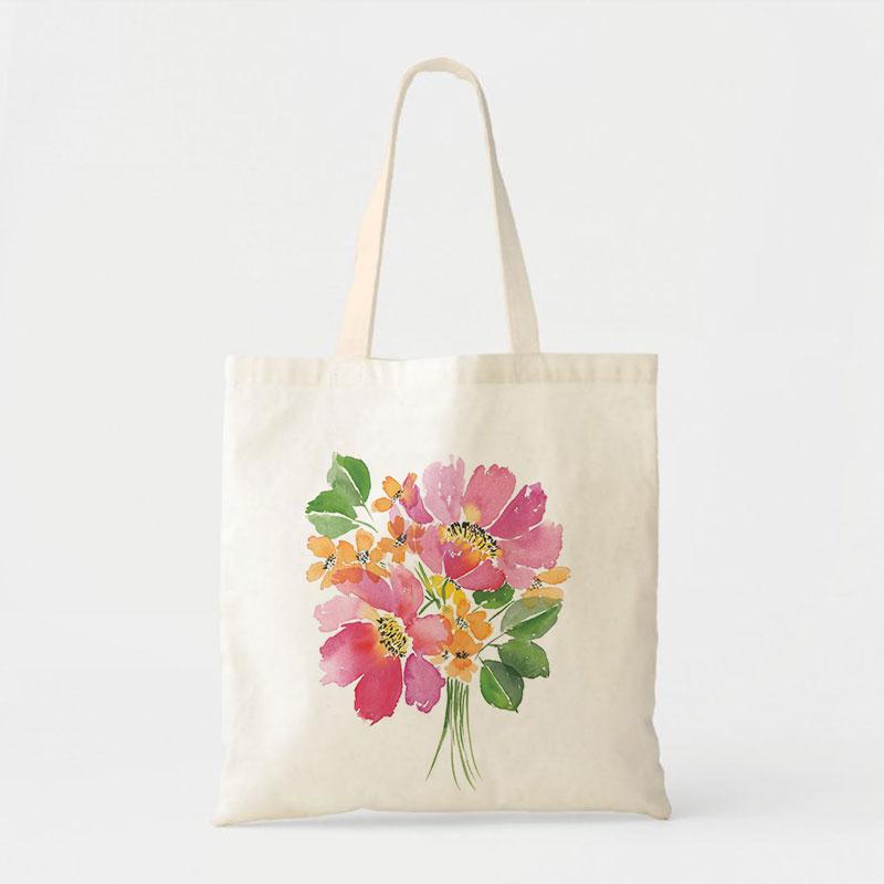 PEONY BOUQUET CANVAS BAG