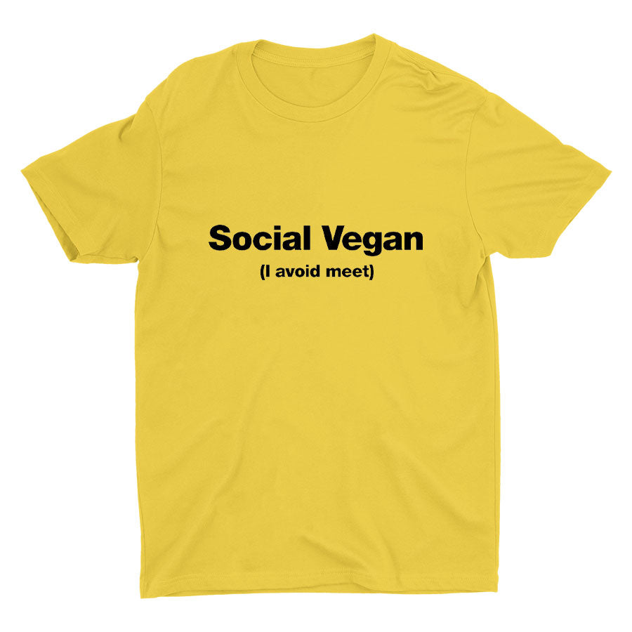 I avoid"meet" printed T-shirt