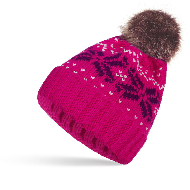 Christmas Knitted Hat With Plush Ball