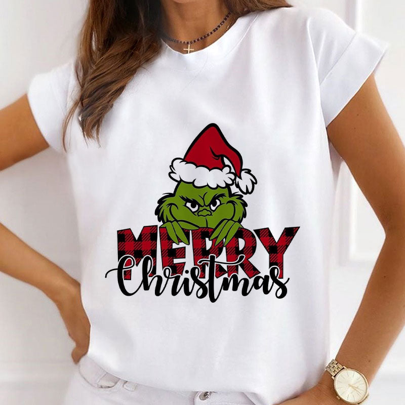 HAPPY Christmas Women White T-Shirt S