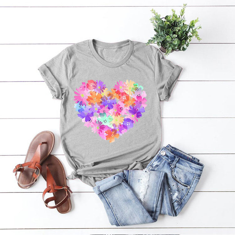 Fashion Multicolor Print T-Shirt O