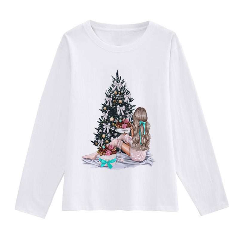 Hello Christmas Women White T-Shirt Q