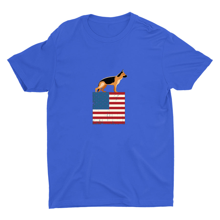 Patriotic German Shepherd Cotton Tee