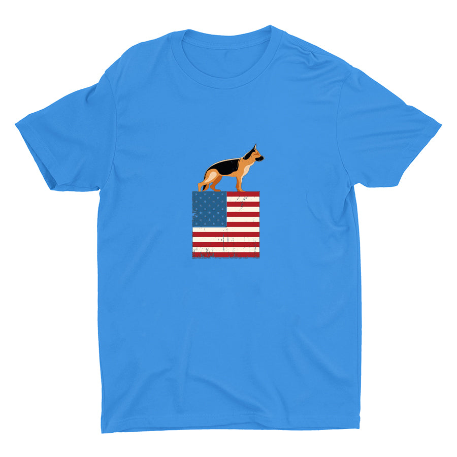 Patriotic German Shepherd Cotton Tee