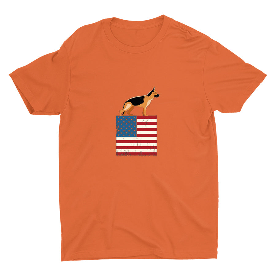 Patriotic German Shepherd Cotton Tee