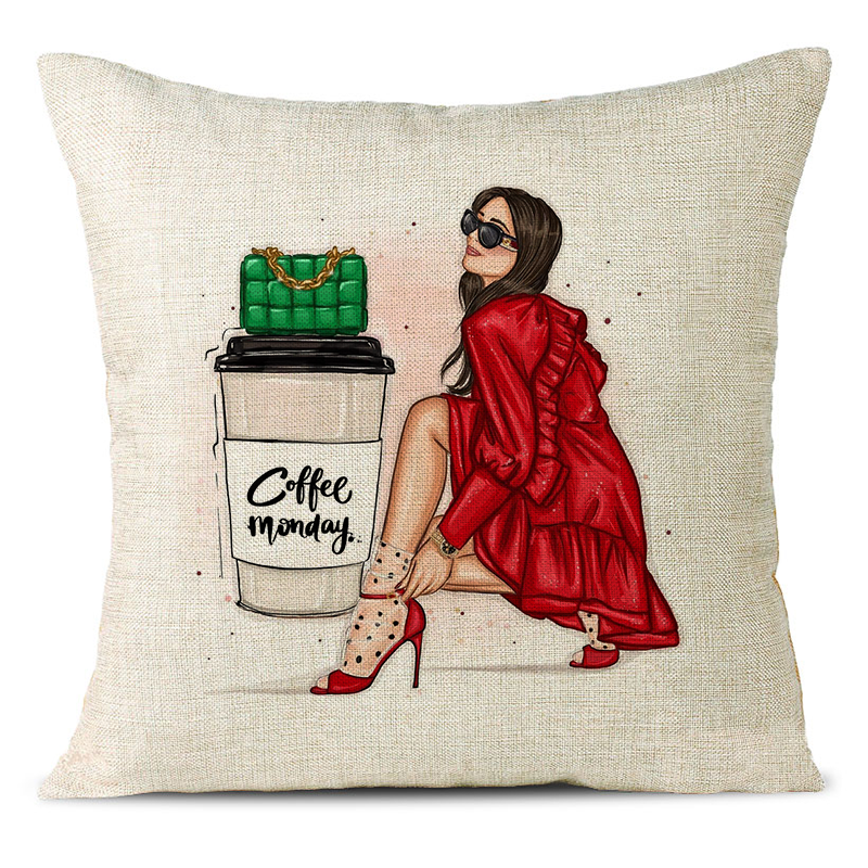 Coffee Time Linen Pillowcase