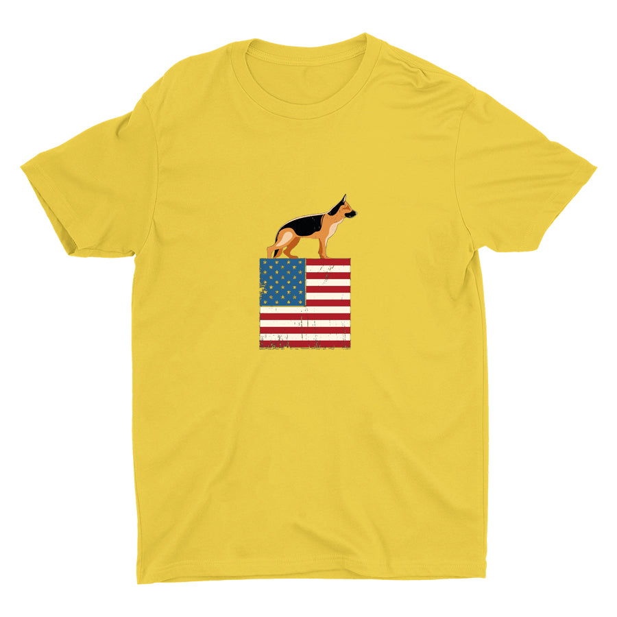 Patriotic German Shepherd Cotton Tee