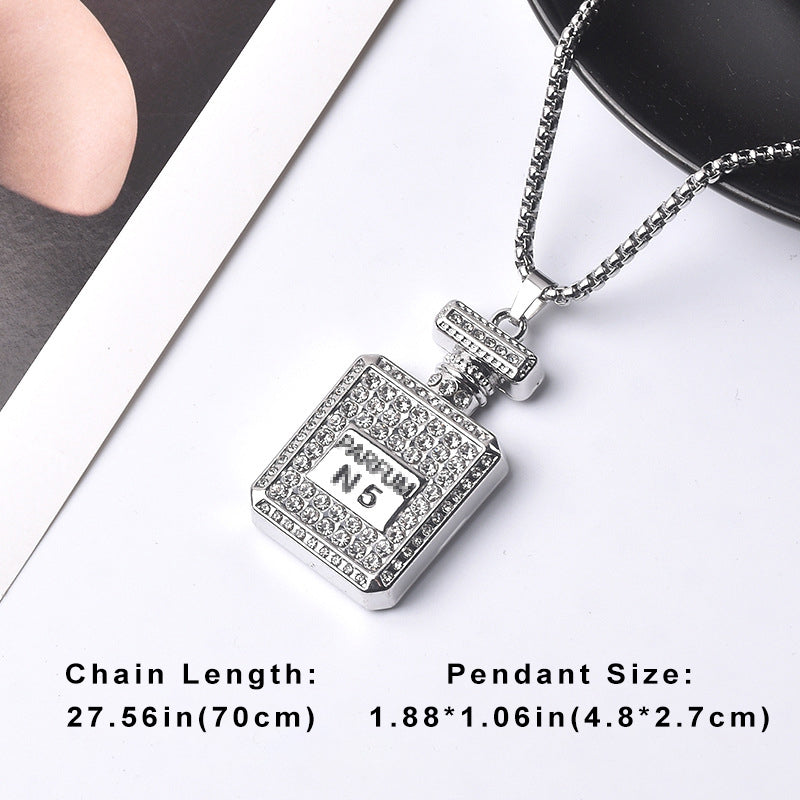 Rhinestones Pendant Long Chain Sweater Necklace