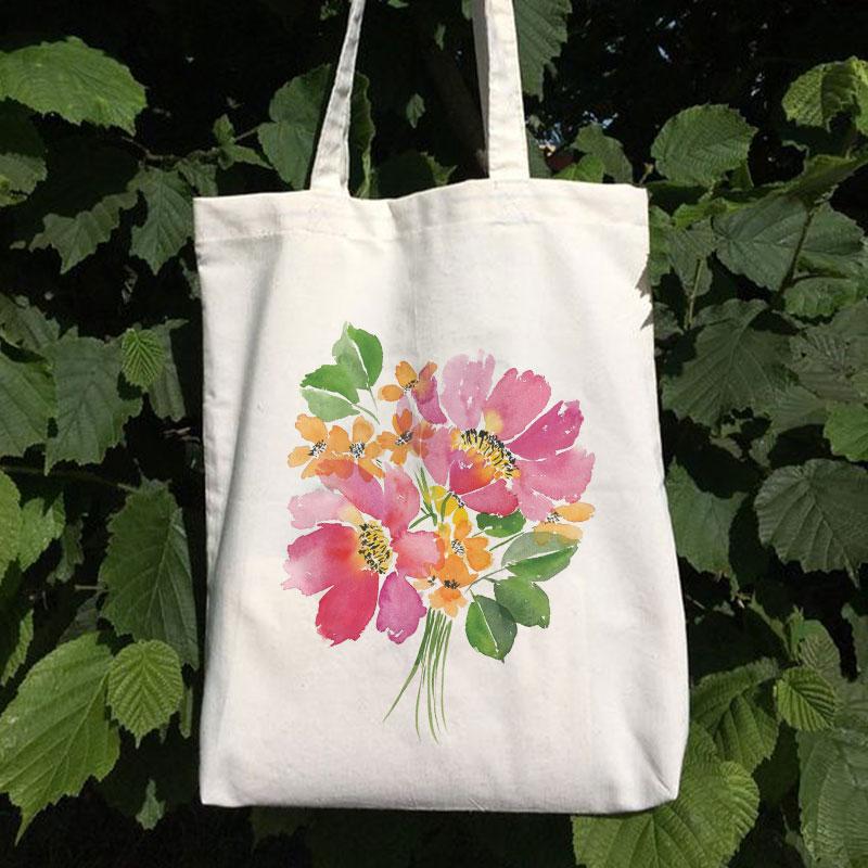 PEONY BOUQUET CANVAS BAG