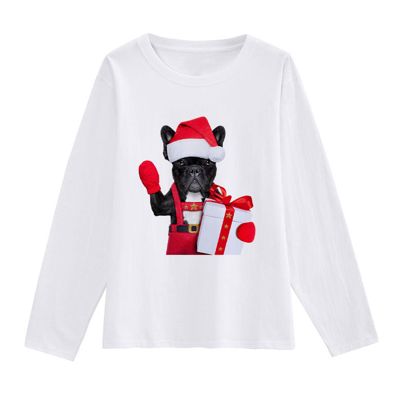 HAPPY Christmas Women White T-Shirt D