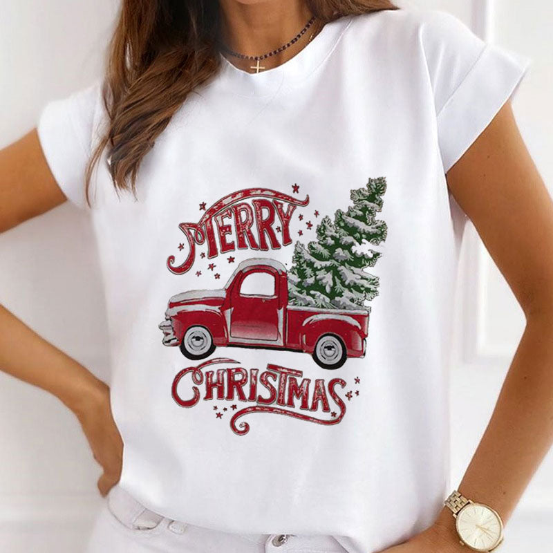 Hello Christmas Women White T-Shirt K