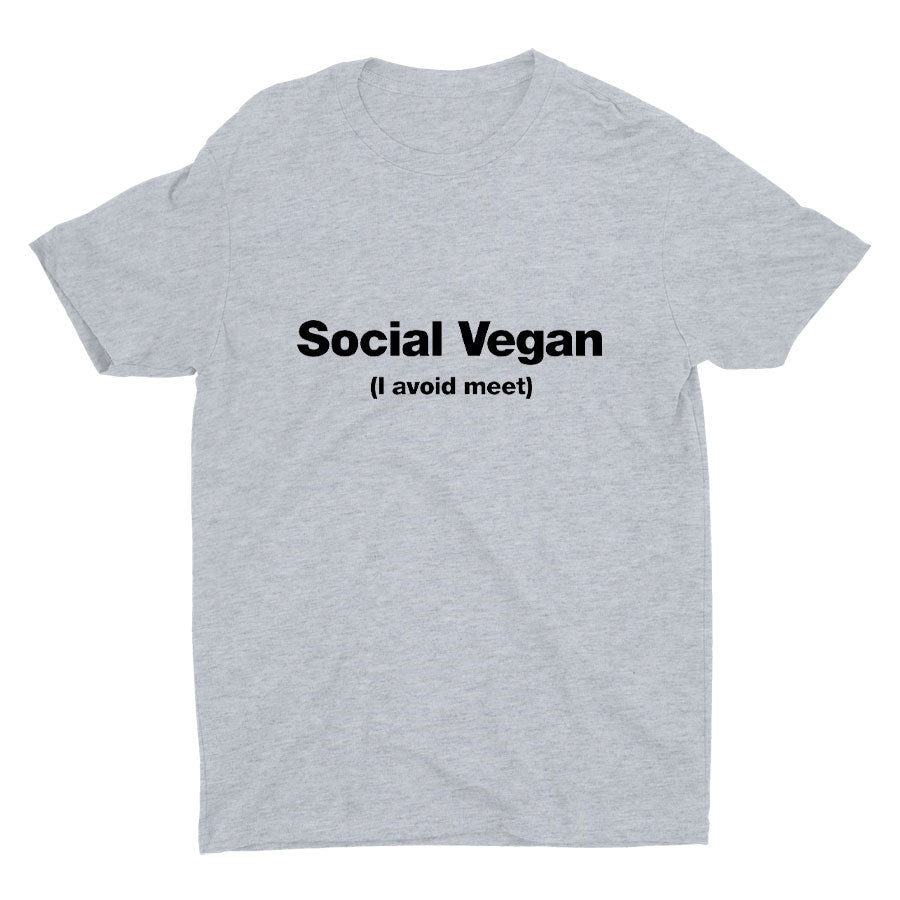 I avoid"meet" printed T-shirt