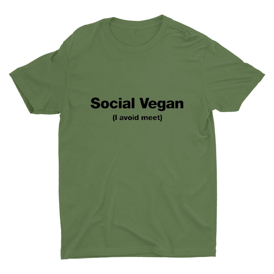 I avoid"meet" printed T-shirt