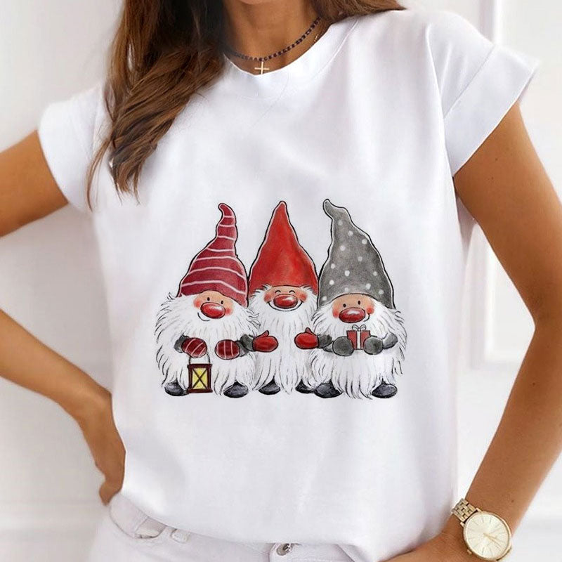 Merry Christmas Women White T-Shirt N