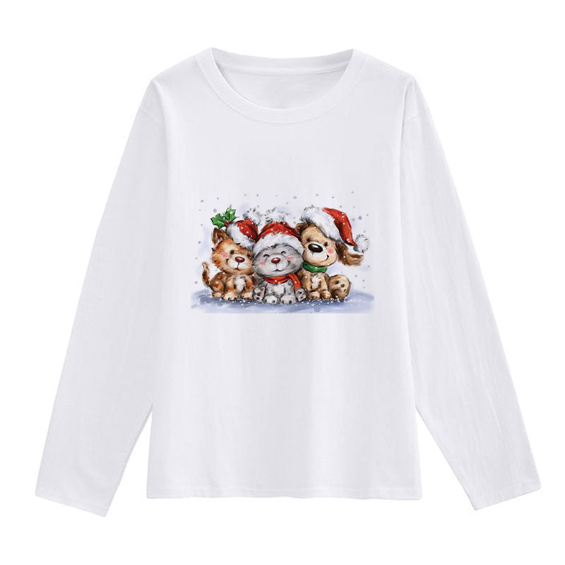 HELLO Christmas Women White T-Shirt B