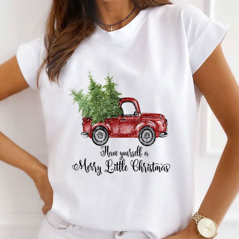 Merry Christmas Ladies White T-Shirt R