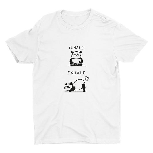 "EXHALE" Cute Panda Cotton Tee