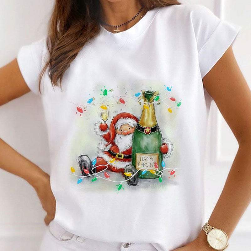 NEW Christmas Ladies White T-Shirt R