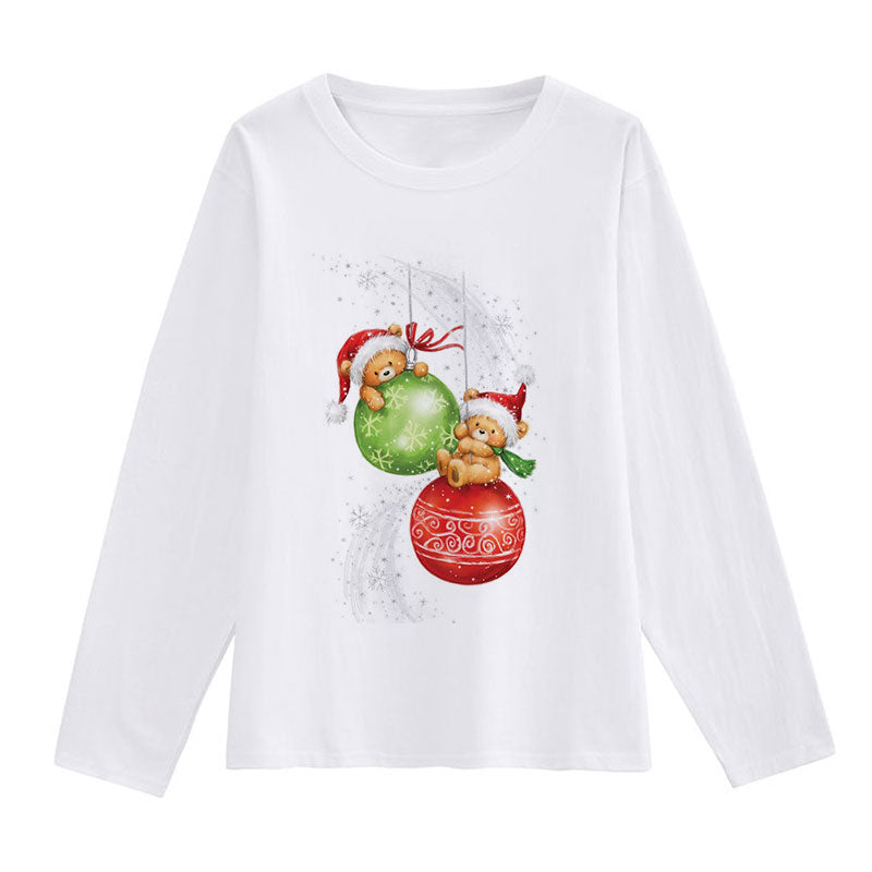 HELLO Christmas Women White T-Shirt C