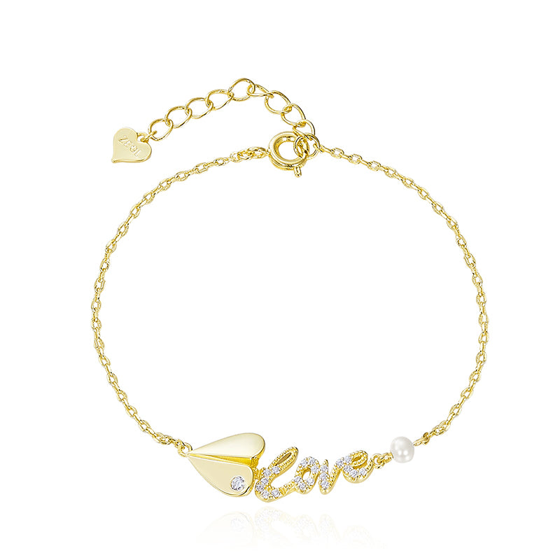 Love Paper Airplane Bracelet