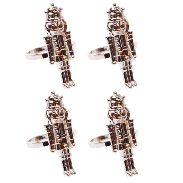 Christmas Nutcracker Soldier Napkin Rings Set of 4