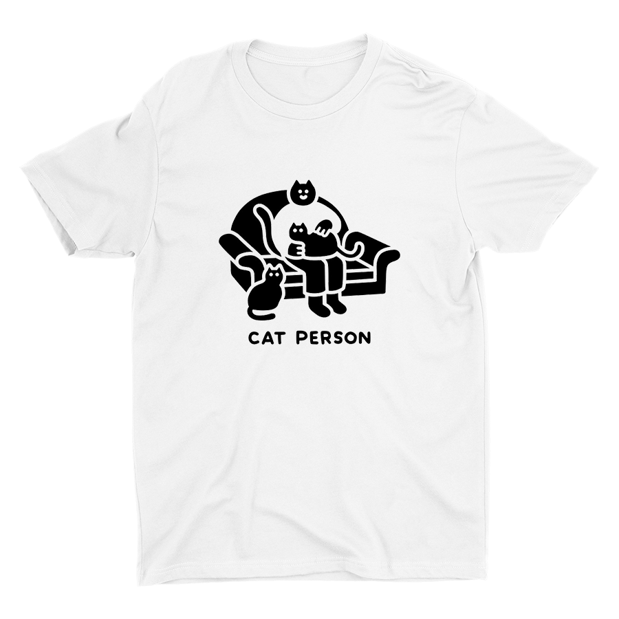 Cat Person Printed Cotton Tee