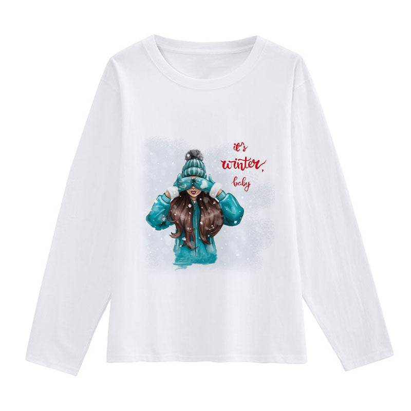HAPPY Christmas Women White T-Shirt L