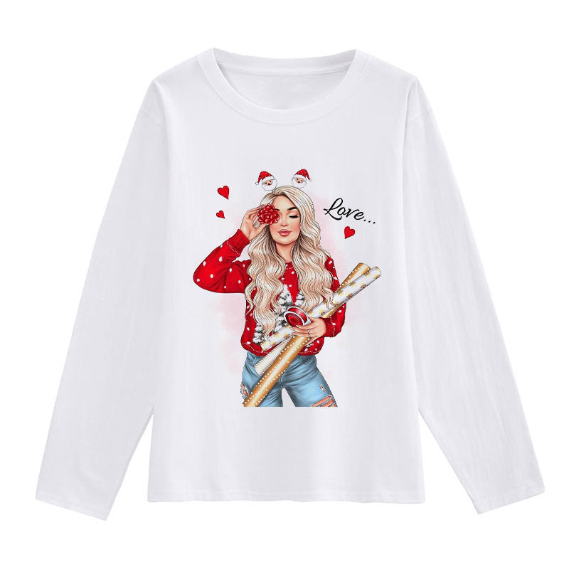 HAPPY Christmas Women White T-Shirt X