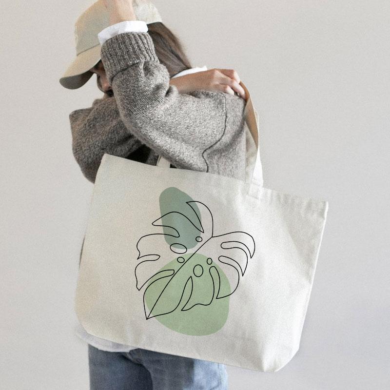 MINIMALISM LEAVES CANVAS BAG