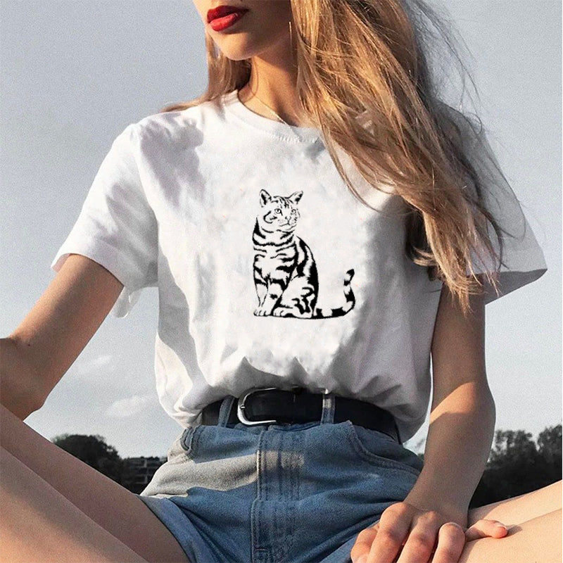 Kitten Sticker Cotton Tee