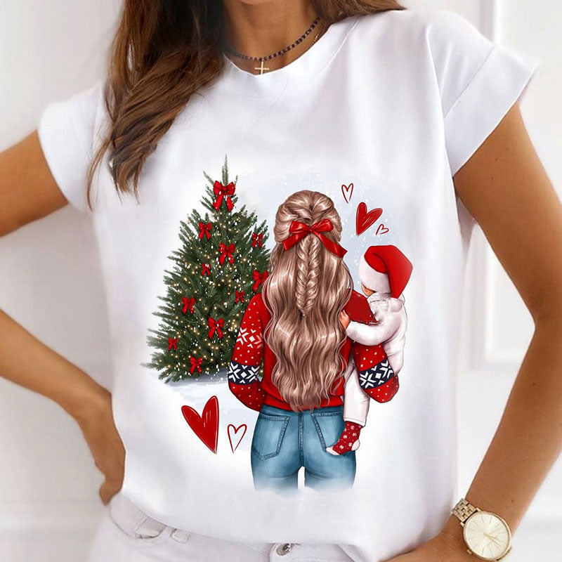 Merry Christmas Women White T-Shirt G