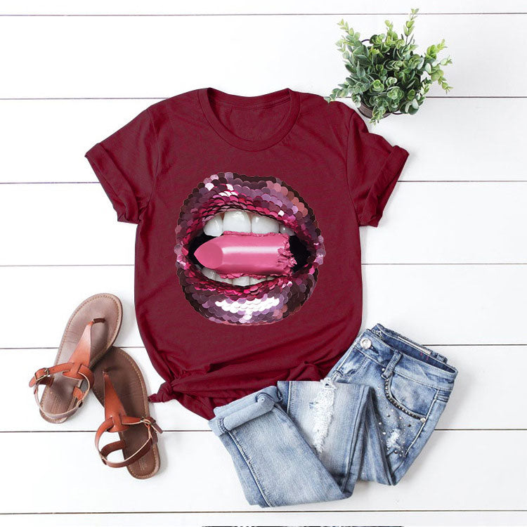 Fashion Multicolor Print T-Shirt Q