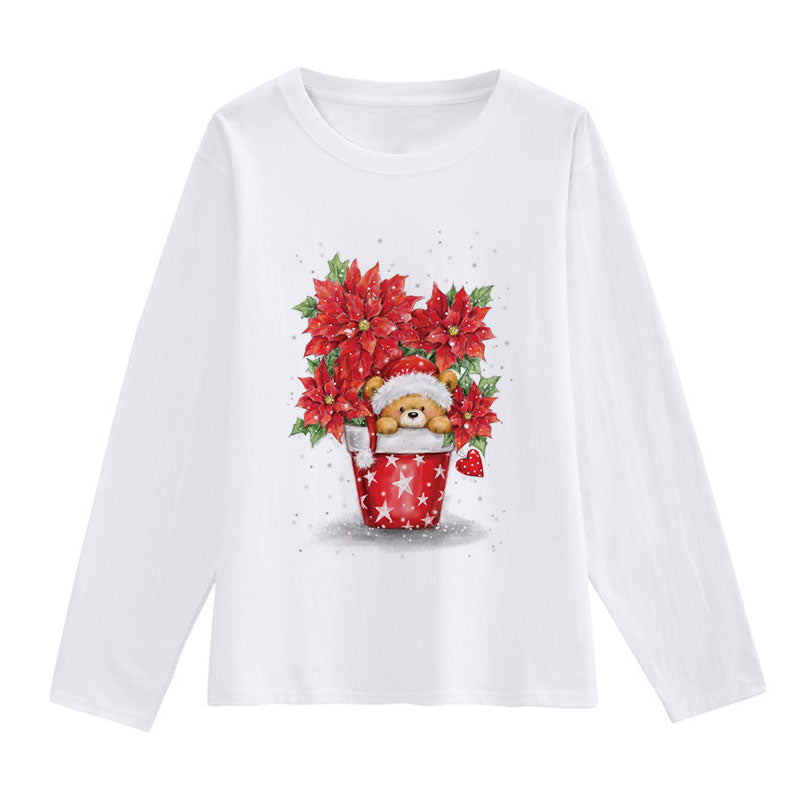 HAPPY Christmas Women White T-Shirt M