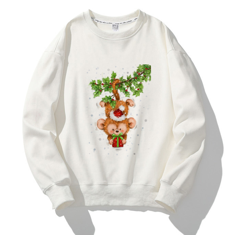 Jolly Christmas O-Neck White Sweater B