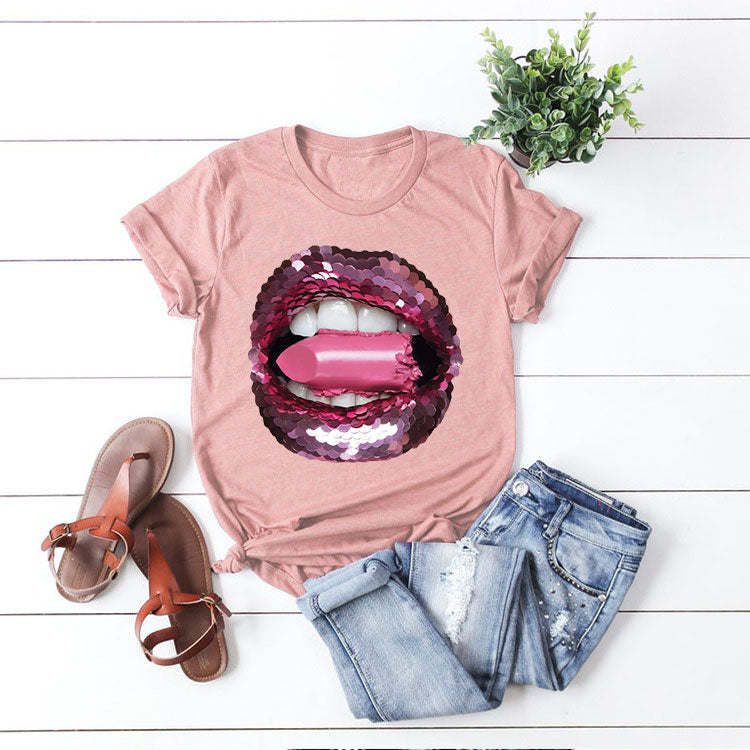 Fashion Multicolor Print T-Shirt Q