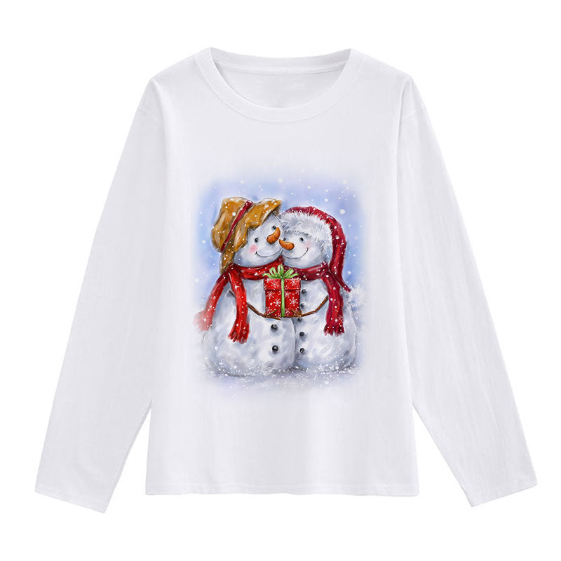 Lovely Christmas Women White T-Shirt S