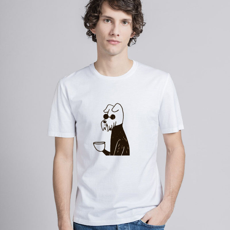 Just A Dog Drinking Tea Cotton Tee