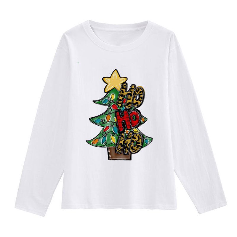 2021 Beautiful Christmas Ladies White T-Shirt T