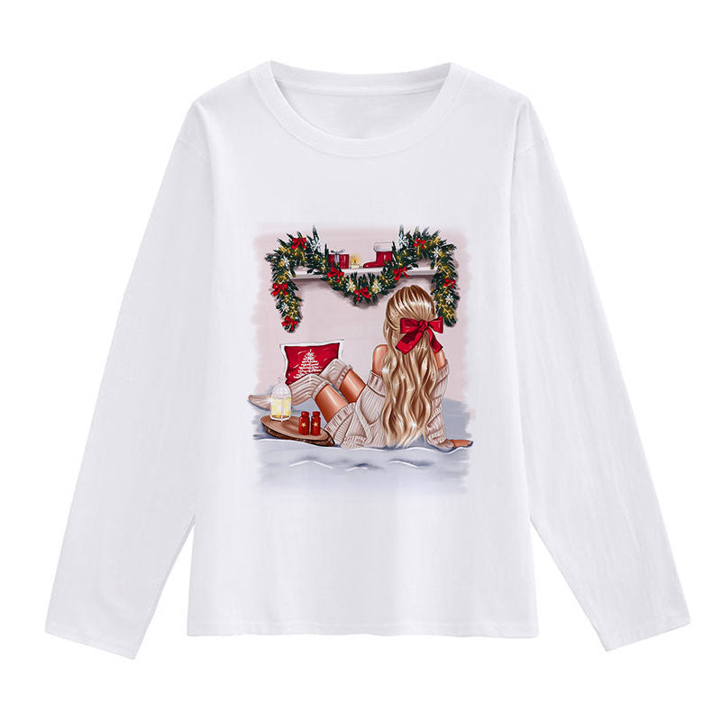 Hello Christmas Women White T-Shirt C