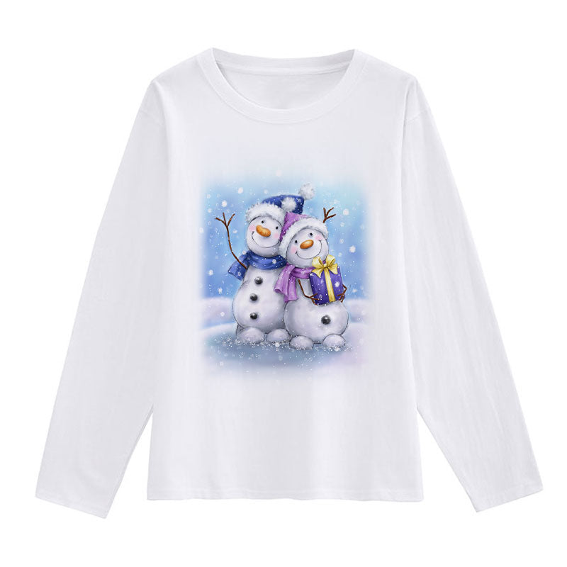 2021 Beautiful Christmas Women White T-Shirt W
