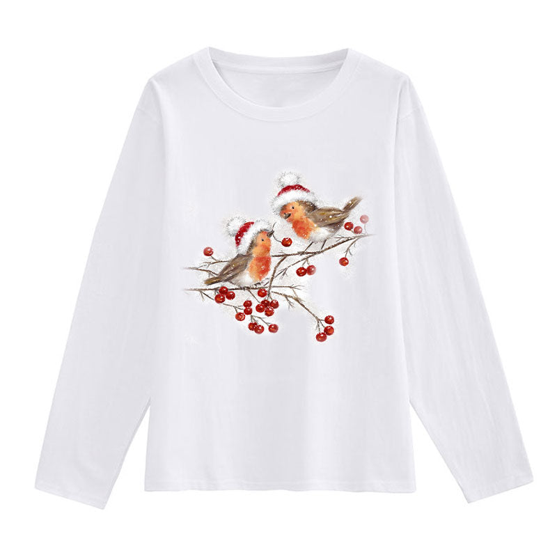 HAPPY NEW YEAR Christmas Women White T-Shirt K