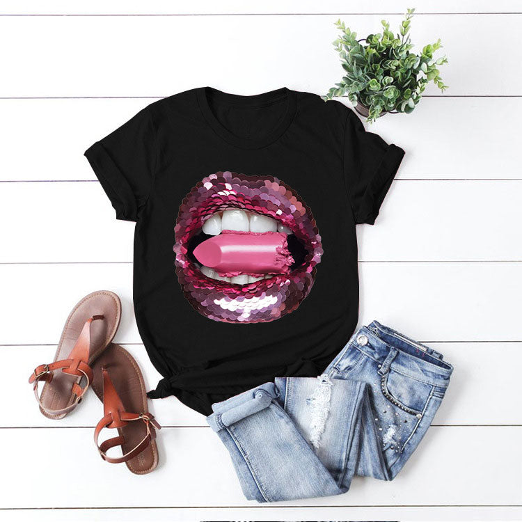 Fashion Multicolor Print T-Shirt Q