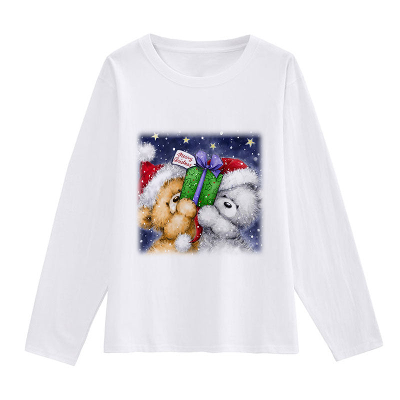 2021 Beautiful Christmas Women White T-Shirt Y