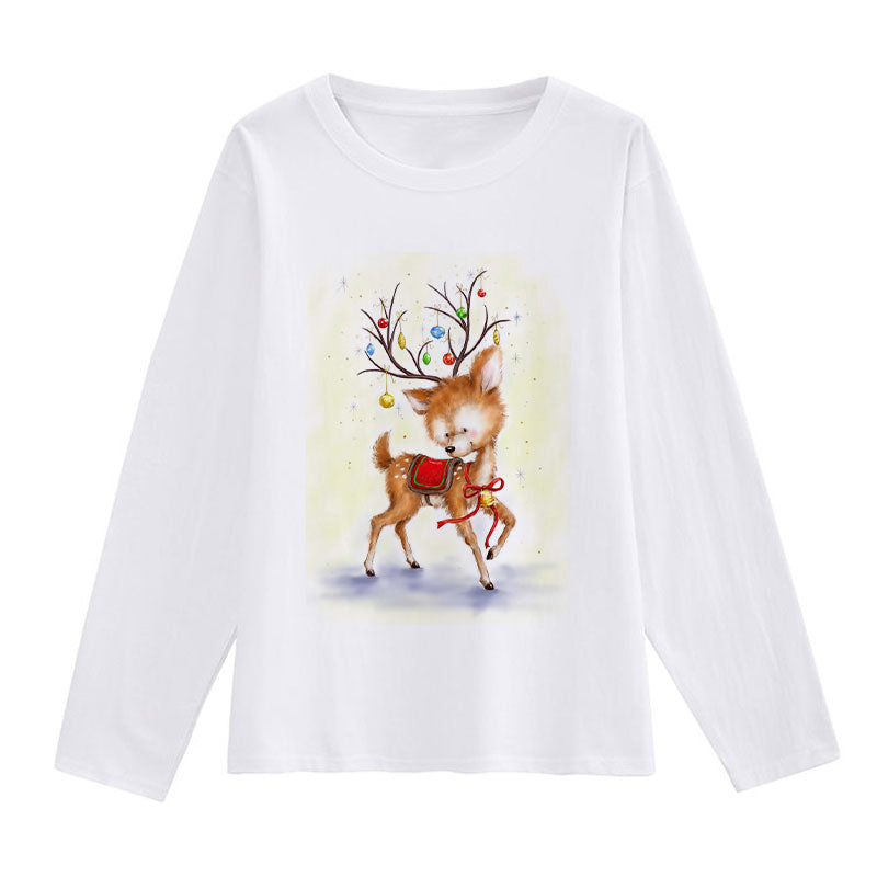 HAPPY 2021 Christmas Ladies White T-Shirt H