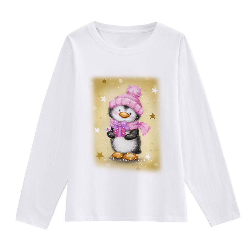 2021 Christmas Fashion Ladies White T-Shirt Q