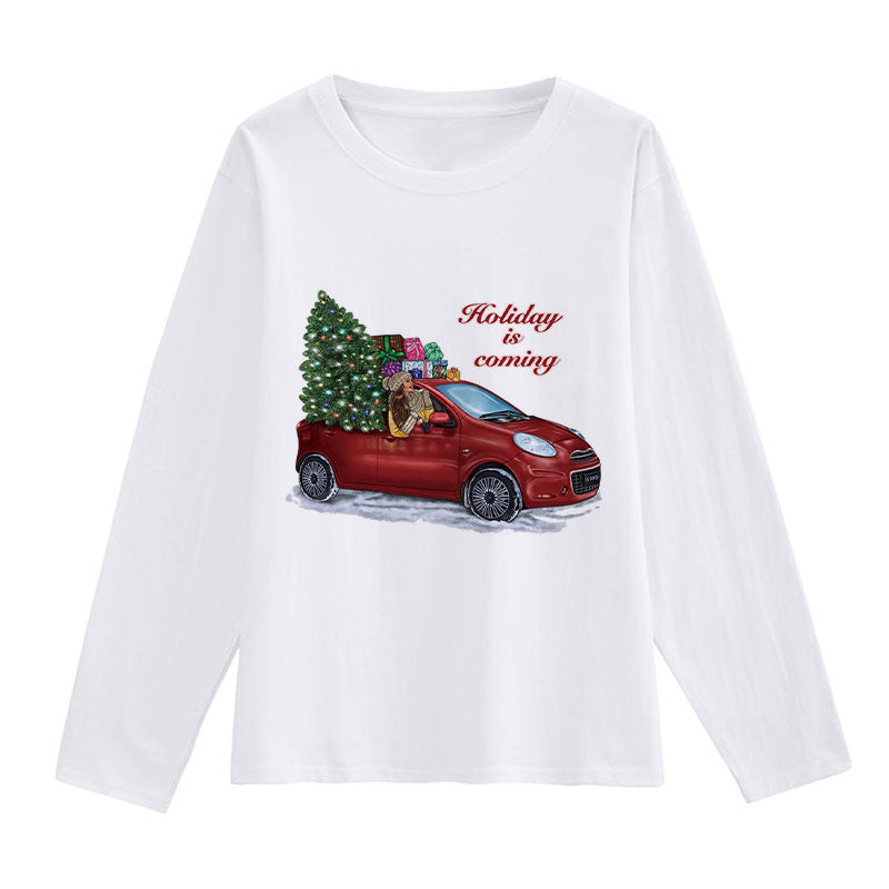 Merry Christmas Ladies White T-Shirt C