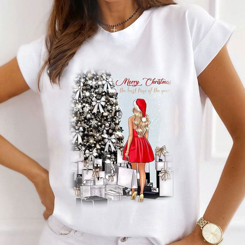 Merry Christmas Women White T-Shirt I