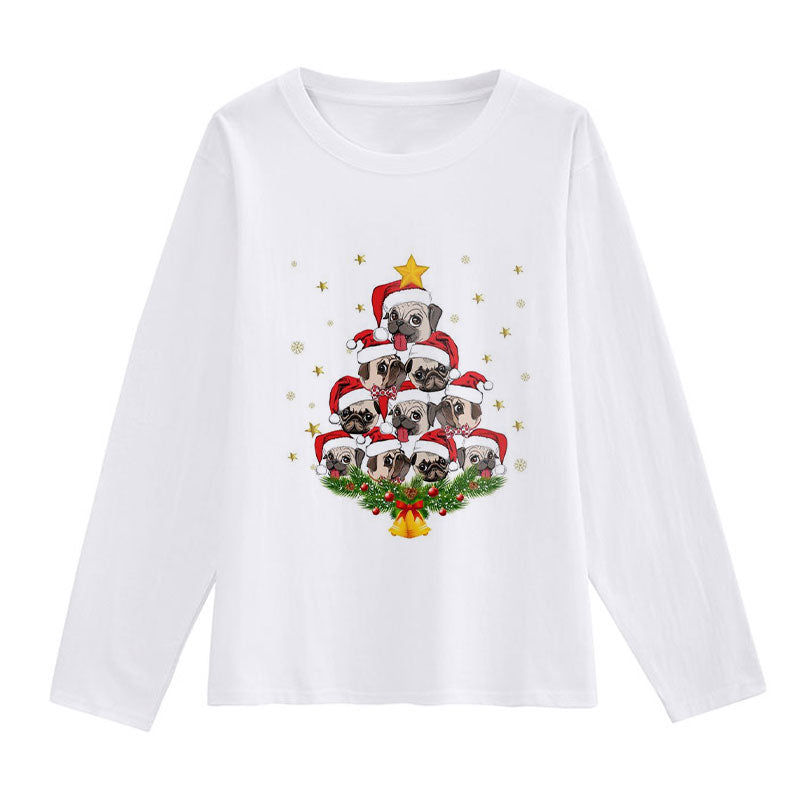 NEW Christmas Women White T-Shirt E