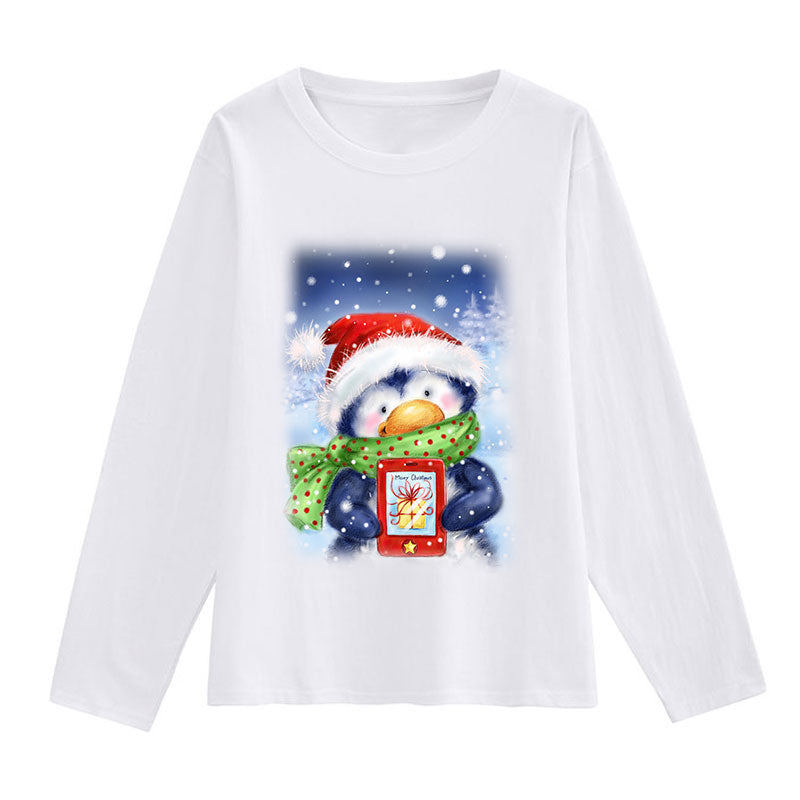 2021 Christmas Fashion Ladies White T-Shirt R